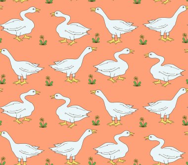 Kaz çiçek sorunsuz vektör desen