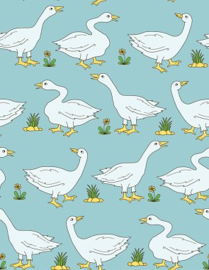 Kaz kaz vintage sorunsuz vektör desen