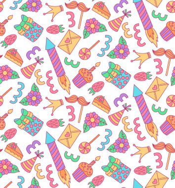 Doğum günü partisi sorunsuz vektör desen