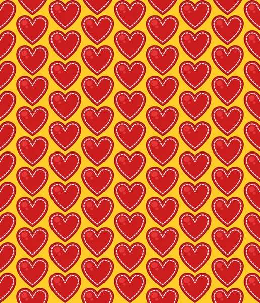 Coeurs avec coutures motif romantique sans couture — Image vectorielle