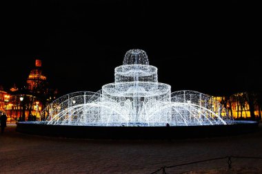 Şehir aydınlatma, St. Petersburg, Rusya.