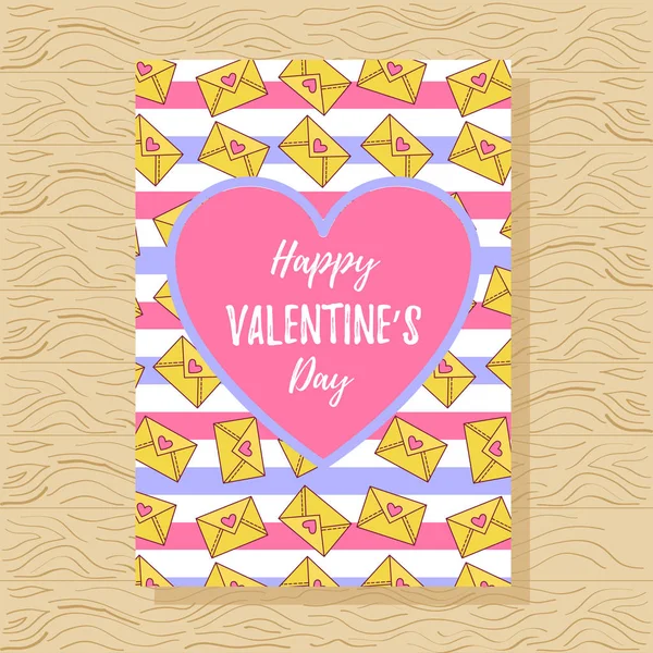 St. Valentine's day greeting card with love letters — Stock Vector