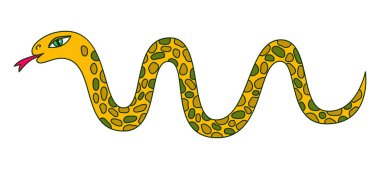 Yılan renkli vektör çizim doodle
