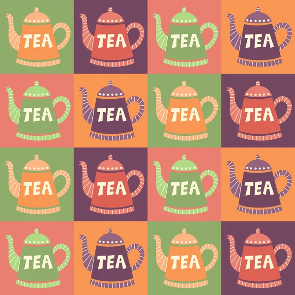 Τσάι ποτ απρόσκοπτη διάνυσμα μοτίβο — Διανυσματικό Αρχείο