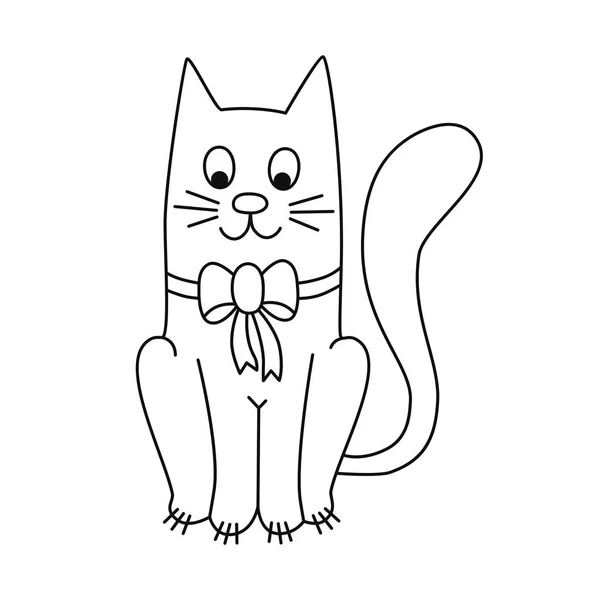 Linie Katze Doodle pet Vektor — Stockvektor