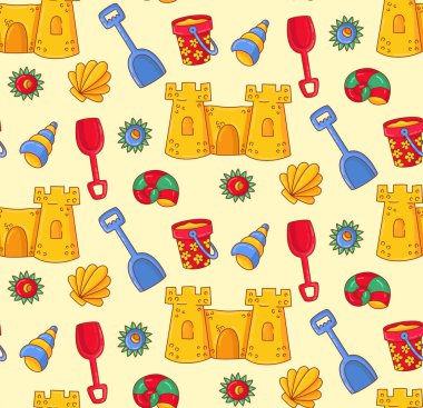 Yaz plaj sorunsuz vektör desen