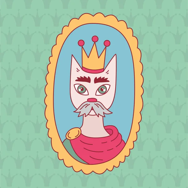 Kočičí král portrét — Stockový vektor