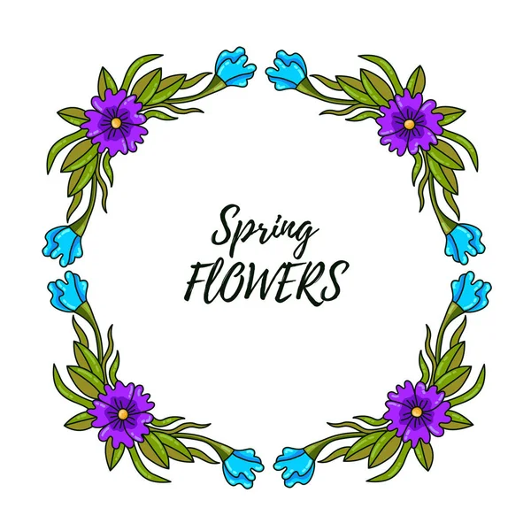 Πολύχρωμα λουλούδια στεφάνι διακοσμητικό διάνυσμα σύνορα — Διανυσματικό Αρχείο