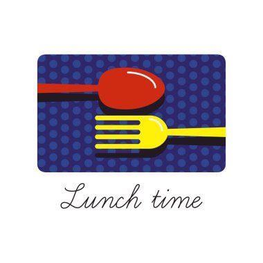 Restoran logo tasarım müşteri kartı tasarım vektör çizim kaşık ve çatal  