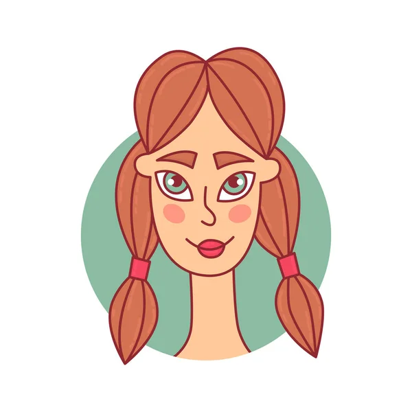 Mujer mujer estudiante retrato femenino — Vector de stock