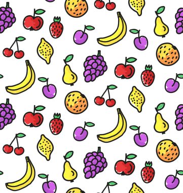 Meyve basit çizimler sorunsuz vektör desen