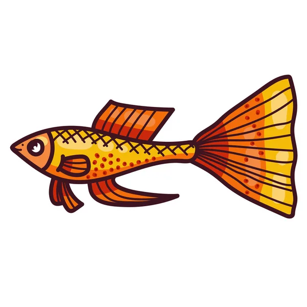 Иллюстрация Векторной Иконки Гуппи Рыбы — стоковый вектор