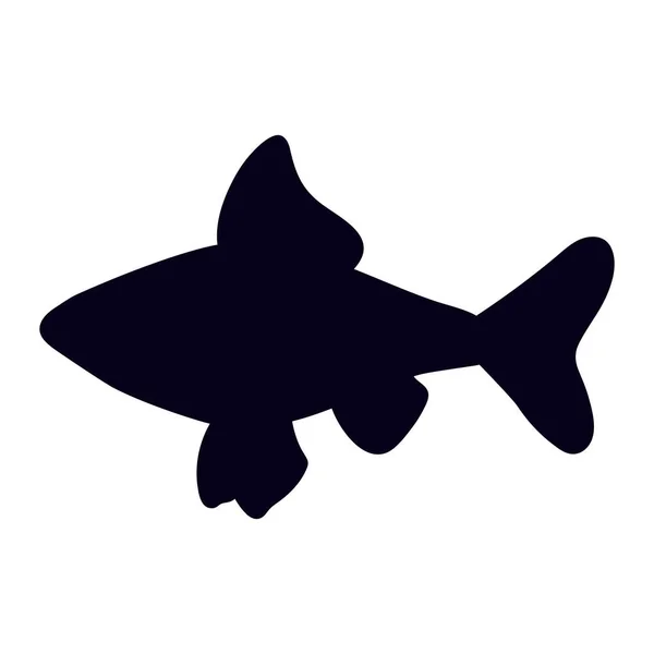 Ryby Płaskie Czarny Sylwetka Wektor Ikona — Wektor stockowy