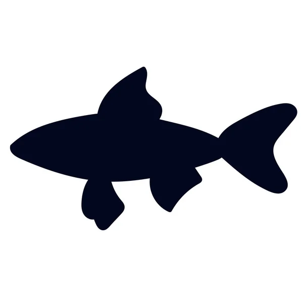 Halhalászat Lapos Sziluett Vektor Ikon — Stock Vector