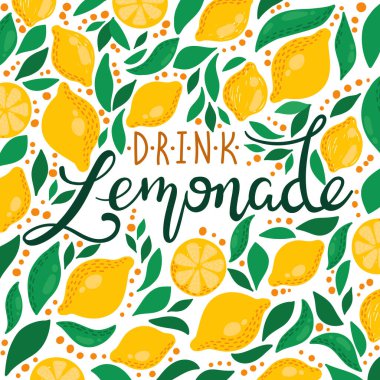 Limonlar renkli karalamalar şirin pankart şablonu