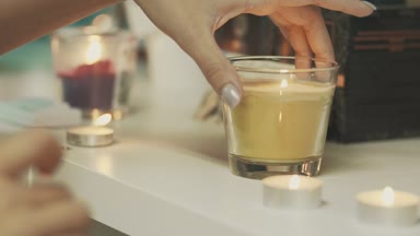 Güzel candel ışık Spa