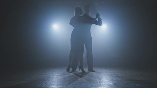 Elemento de baile del tango en el escenario. Danza latinoamericana graciosa en 4K, UHD. — Vídeo de stock