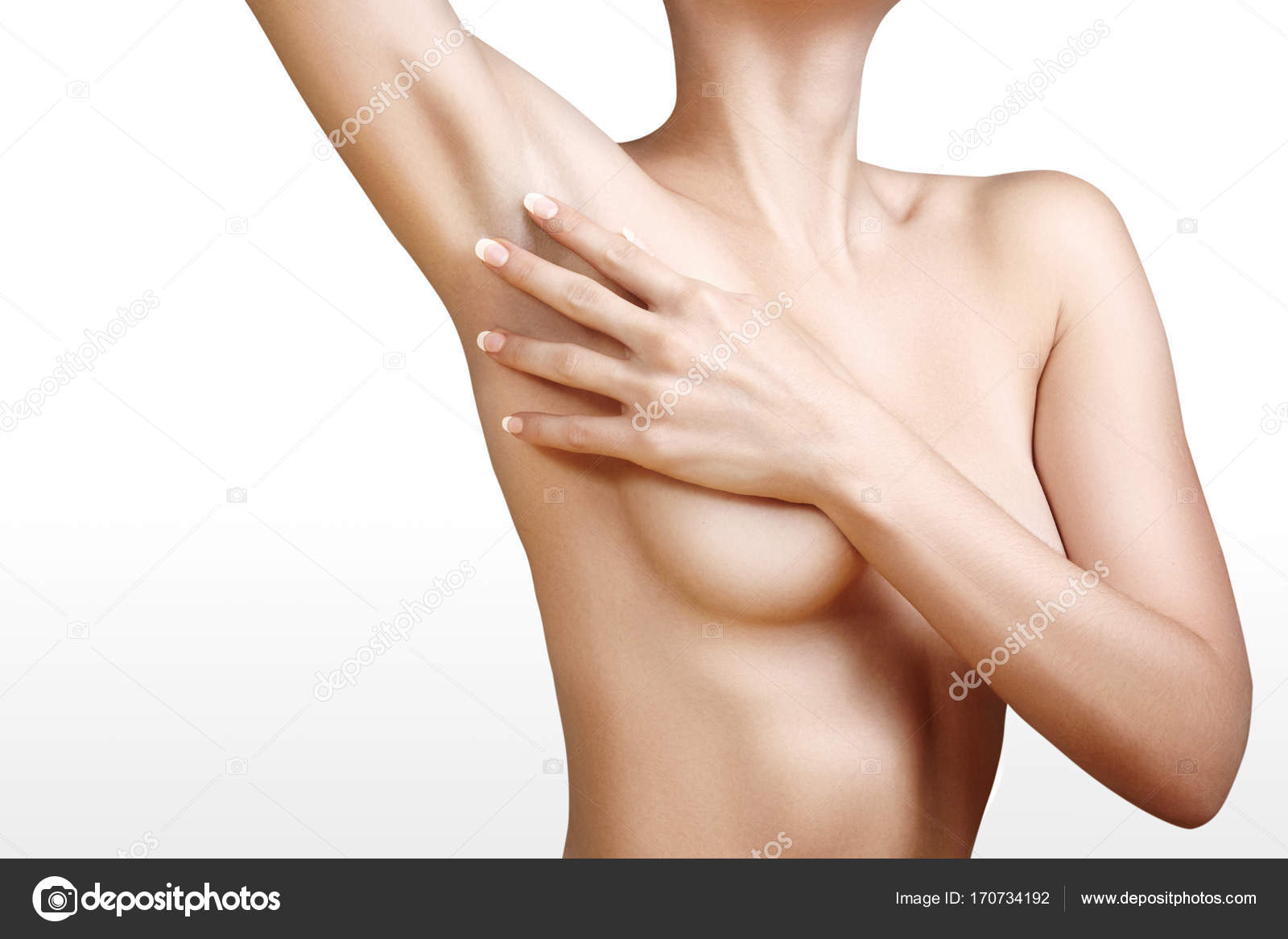 Young Woman Touching her soft Armpit. Perfect Shapes of Female Body. Health  Care breast. Clean Shaving, Epilation Stock Photo by  ©marinamorozova.life.mail.com 170734192