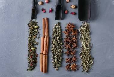 Çeşitli çaylar ve baharatlar