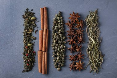 Çeşitli çaylar ve baharatlar