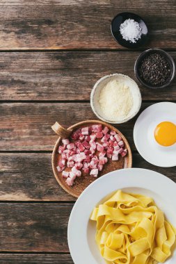 Makarna carbanara için malzemeler