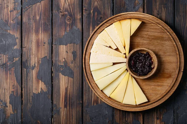 Variation of hard and semi-hard cheese — Stock Photo, Image