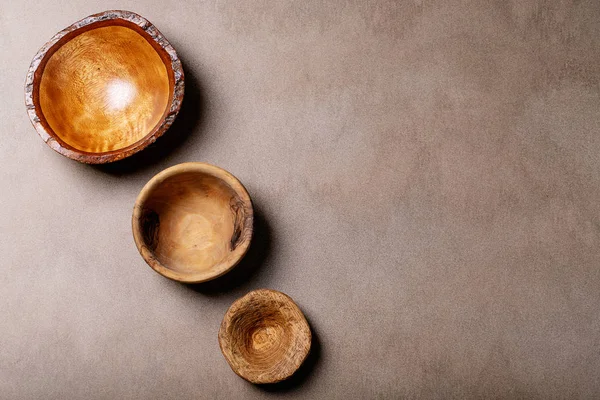 다양 한 종류 의빈 나무 그릇 — 스톡 사진