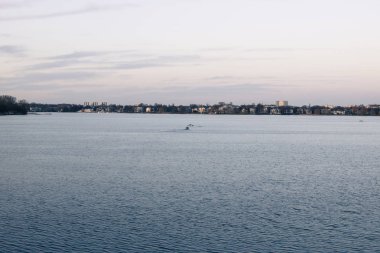 Hamburg'da muhteşem günbatımı 