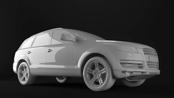 3d рендеринг сетки автомобиля белого цвета — стоковое фото