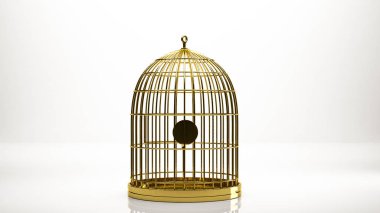 bir kafesin içinde bir stüdyo altın 3d render