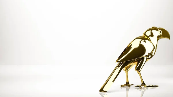 Rendu 3D doré d'une couronne dans un studio — Photo