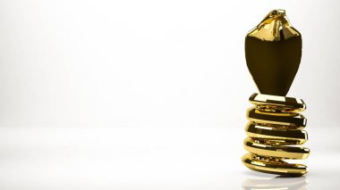 bir studio içindeki bir Kobra'nın altın 3d render