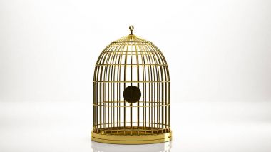 bir kafesin içinde bir stüdyo altın 3d render