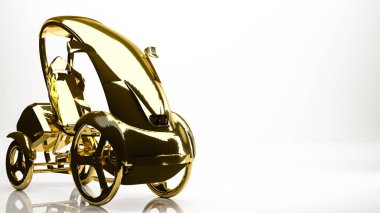 basit bir araç bir stüdyo içinde altın 3d render