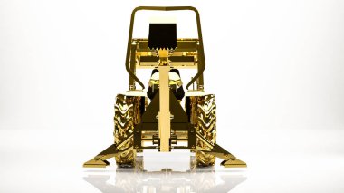 çok amaçlı araç araba bir stüdyoda altın 3d render