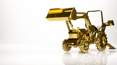 çok amaçlı araç araba bir stüdyoda altın 3d render