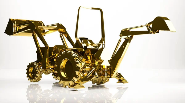 Rendu 3D doré d'une voiture-outil polyvalente dans un studio — Photo