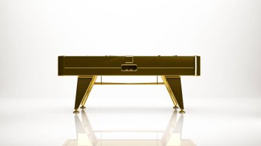 bir studio içinde Bilardo masası altın 3d render