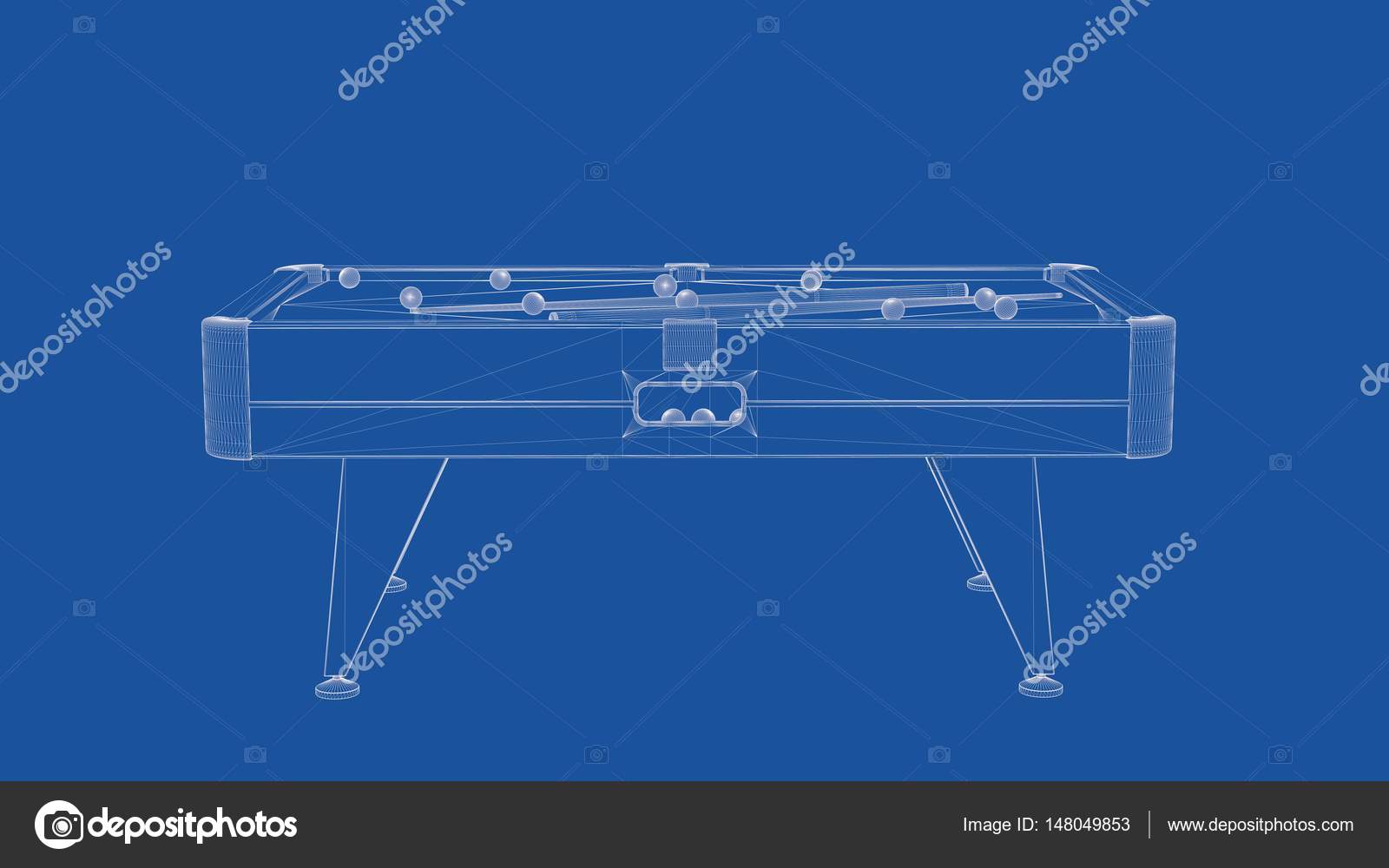 3d Rendering Of An Outlined Billiard Table Stock Photo Image By C Fares139 Hotmail Com 148049853