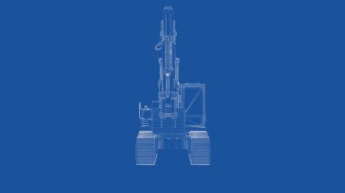 Anahattı hazırlanmış bir kazıcı 3D render