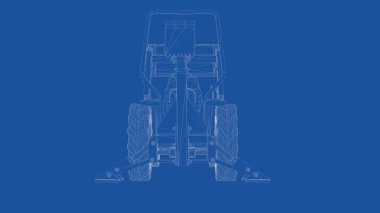 Anahattı hazırlanmış bir kazıcı 3D render