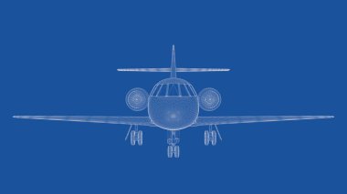 Anahattı hazırlanmış bir uçağın 3D render