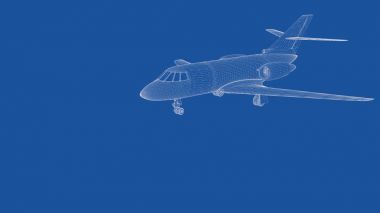 Anahattı hazırlanmış bir uçağın 3D render