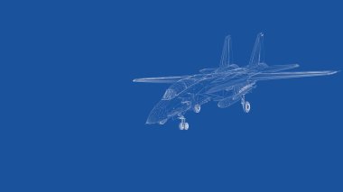 Anahattı hazırlanmış bir uçağın 3D render