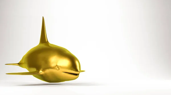 Goldene 3D-Darstellung eines Tieres isoliert auf Weiß — Stockfoto