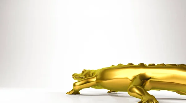Representación 3d dorada de un animal aislado en blanco —  Fotos de Stock