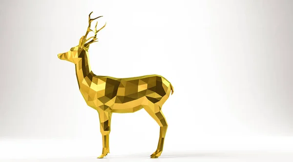Złote renderowania 3d zwierząt na białym tle — Zdjęcie stockowe