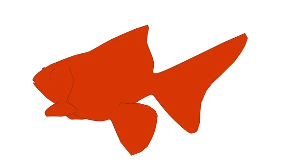 Konturerad fisk isolerad på vit 3d-rendering — Stockfoto