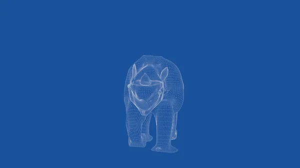 Rendu 3D d'un rhinocéros esquissé — Photo