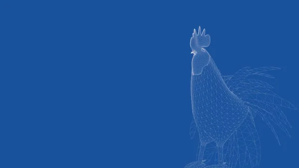 3d rendu d'un poulet esquissé — Photo